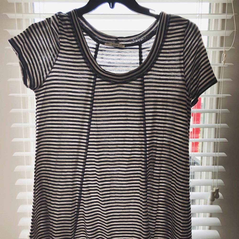 Navy and White Top